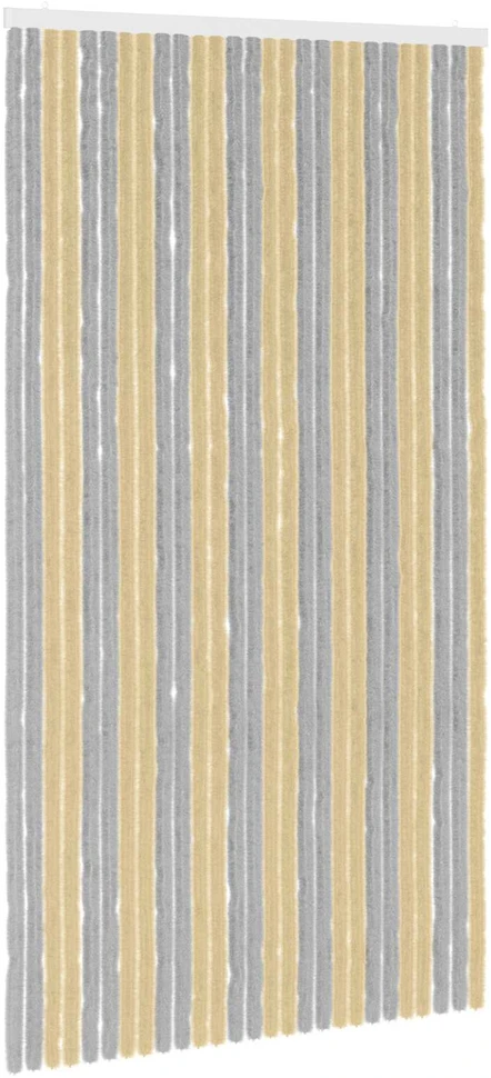 Vabzdžių Užuolaida iš Chenille Pilka ir smėlinė 118 x 220 cm