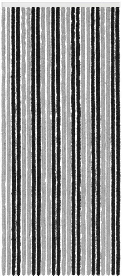 Vabzdžių Užuolaida iš Chenille Pilka ir juoda 100 x 230 cm