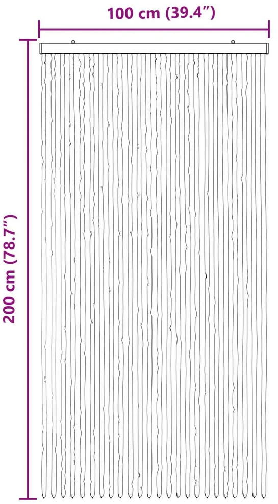 Vabzdžių Užuolaida iš Chenille Pilka ir smėlinė 100 x 200 cm
