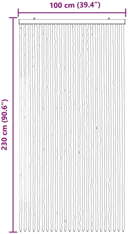 Vabzdžių Užuolaida iš Chenille Pilka ir balta 100 x 230 cm