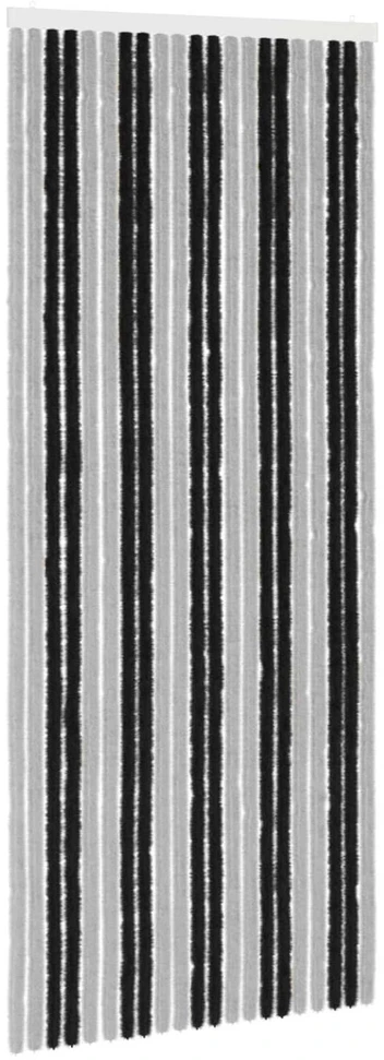 Vabzdžių Užuolaida iš Chenille Pilka ir juoda 90 x 220 cm