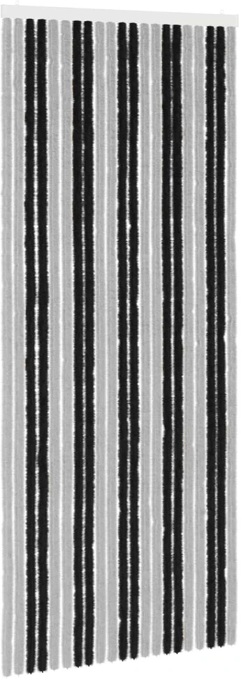 Vabzdžių Užuolaida iš Chenille Pilka ir juoda 90 x 220 cm