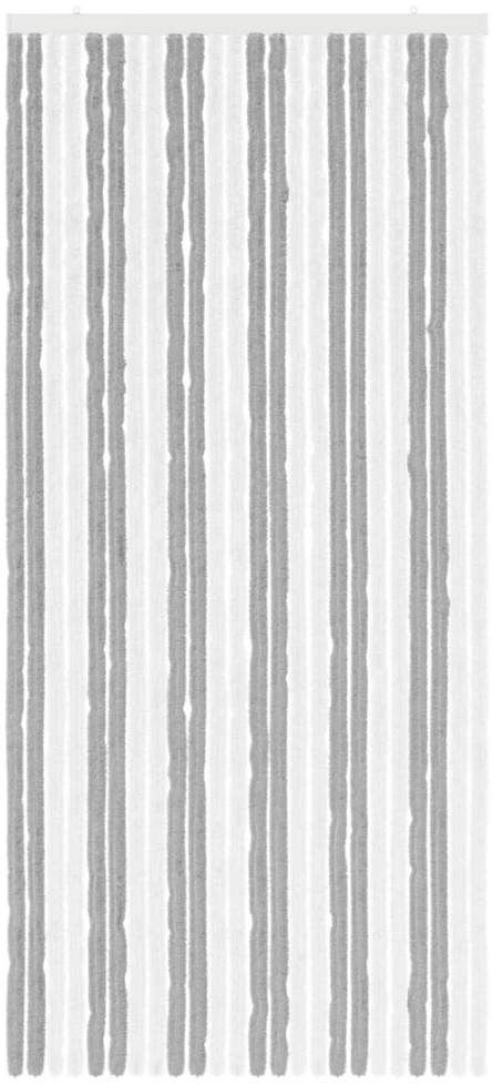 Vabzdžių Užuolaida iš Chenille Pilka ir balta 100 x 220 cm