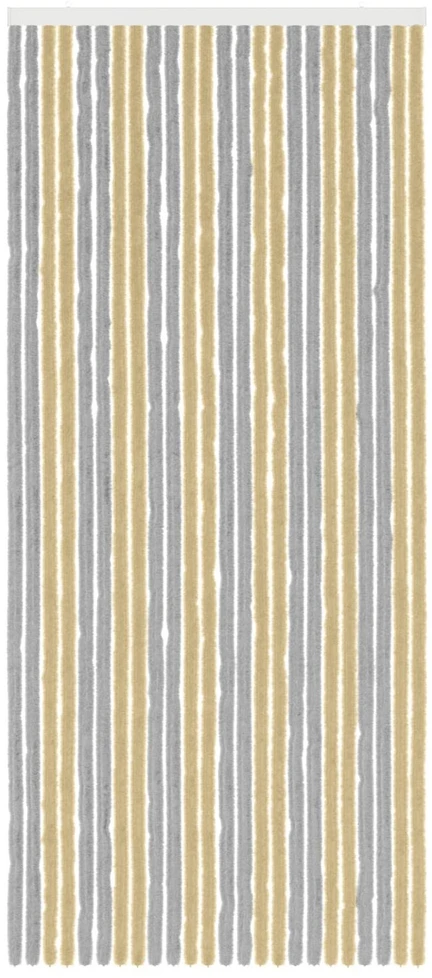 Vabzdžių Užuolaida iš Chenille Pilka ir smėlinė 100 x 230 cm