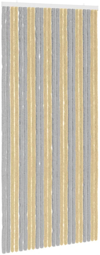 Vabzdžių Užuolaida iš Chenille Pilka ir smėlinė 100 x 220 cm