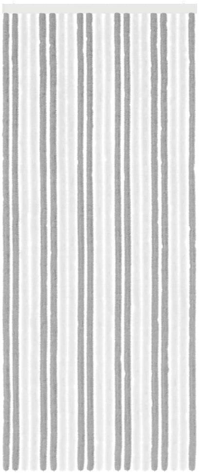 Vabzdžių Užuolaida iš Chenille Pilka ir balta 90 x 220 cm