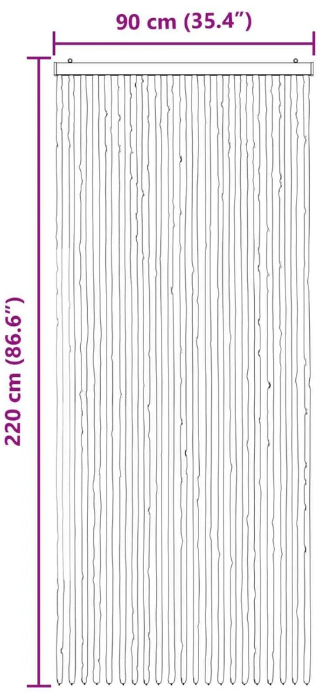 Vabzdžių Užuolaida iš Chenille Ruda ir beigė 90 x 220 cm