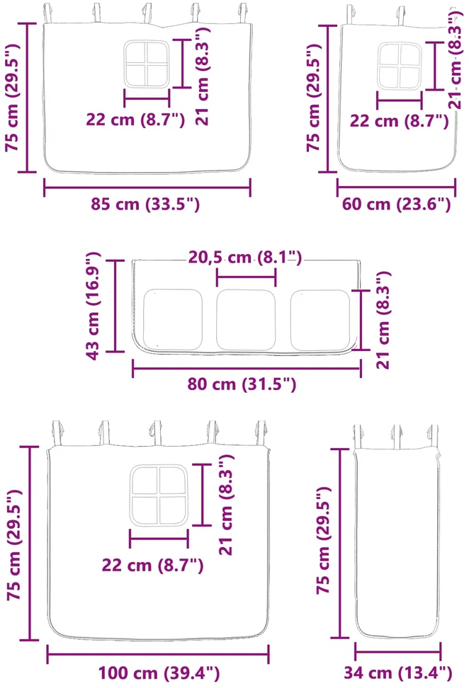 Vaikiška dvigulė lova su užuolaidomis Juoda 75 x 190 cm
