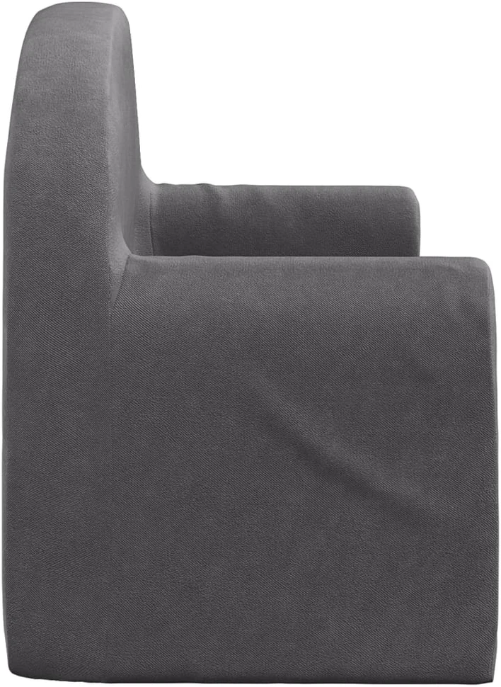 Vaikiška dvivietė sofa, antracito spalvos, minkštas pliušas