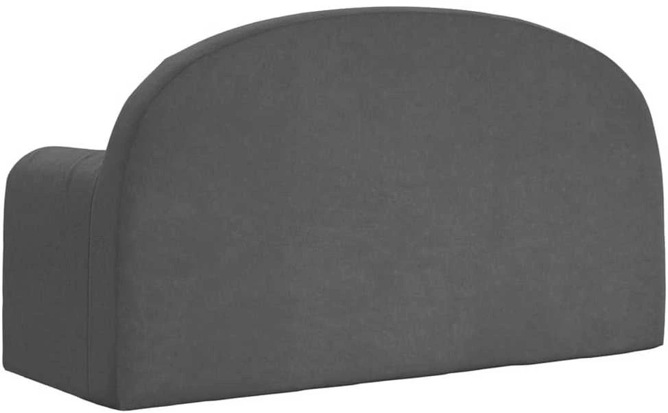 Vaikiška dvivietė sofa, antracito spalvos, minkštas pliušas