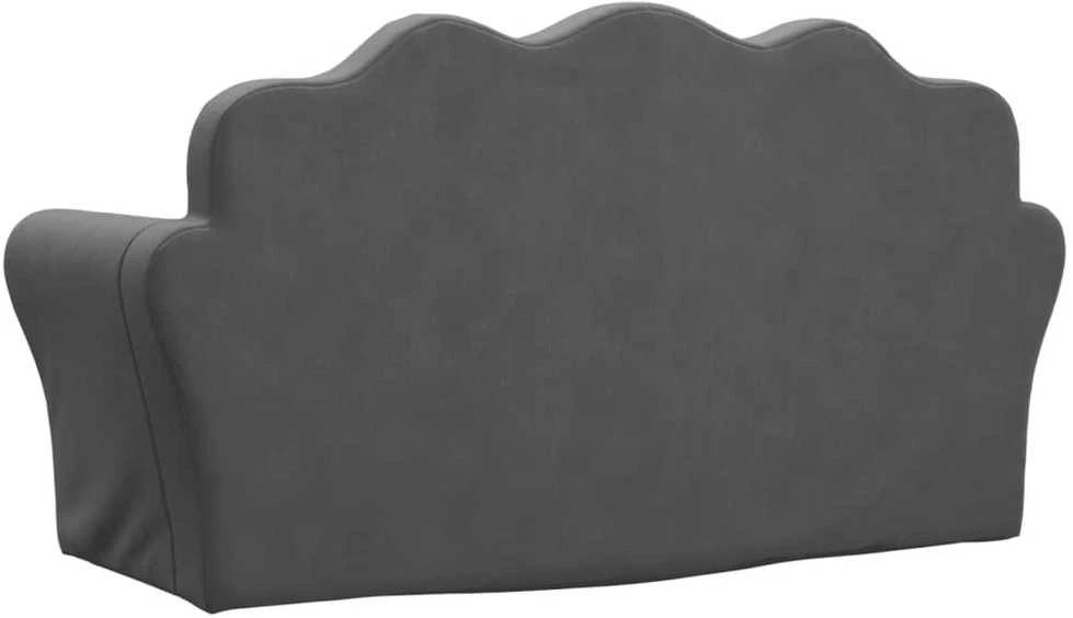 Vaikiška dvivietė sofa, antracito spalvos, minkštas pliušas