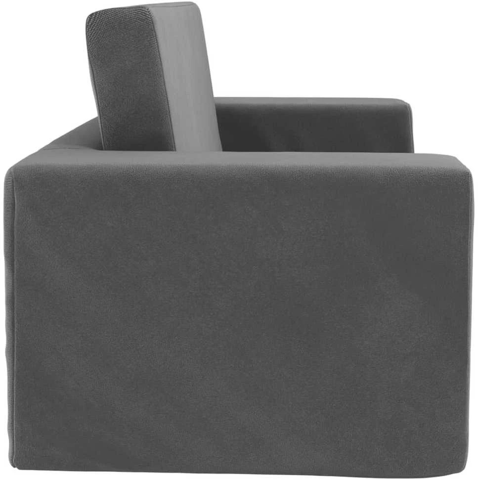 Vaikiška dvivietė sofa-lova, antracito, minkštas pliušas