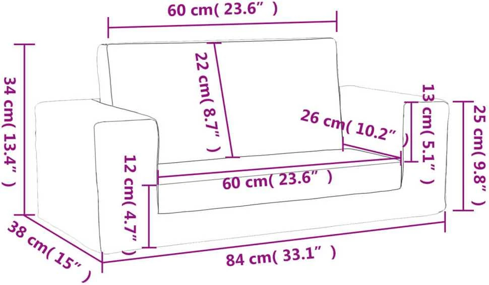 Vaikiška dvivietė sofa-lova, antracito, minkštas pliušas