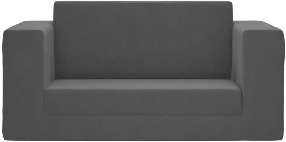 Vaikiška dvivietė sofa-lova, antracito, minkštas pliušas