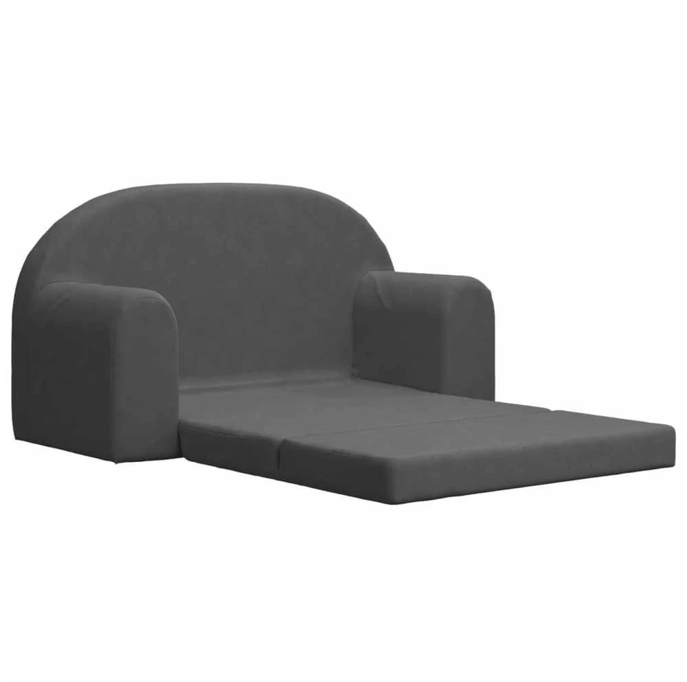 Vaikiška dvivietė sofa-lova, antracito, minkštas pliušas