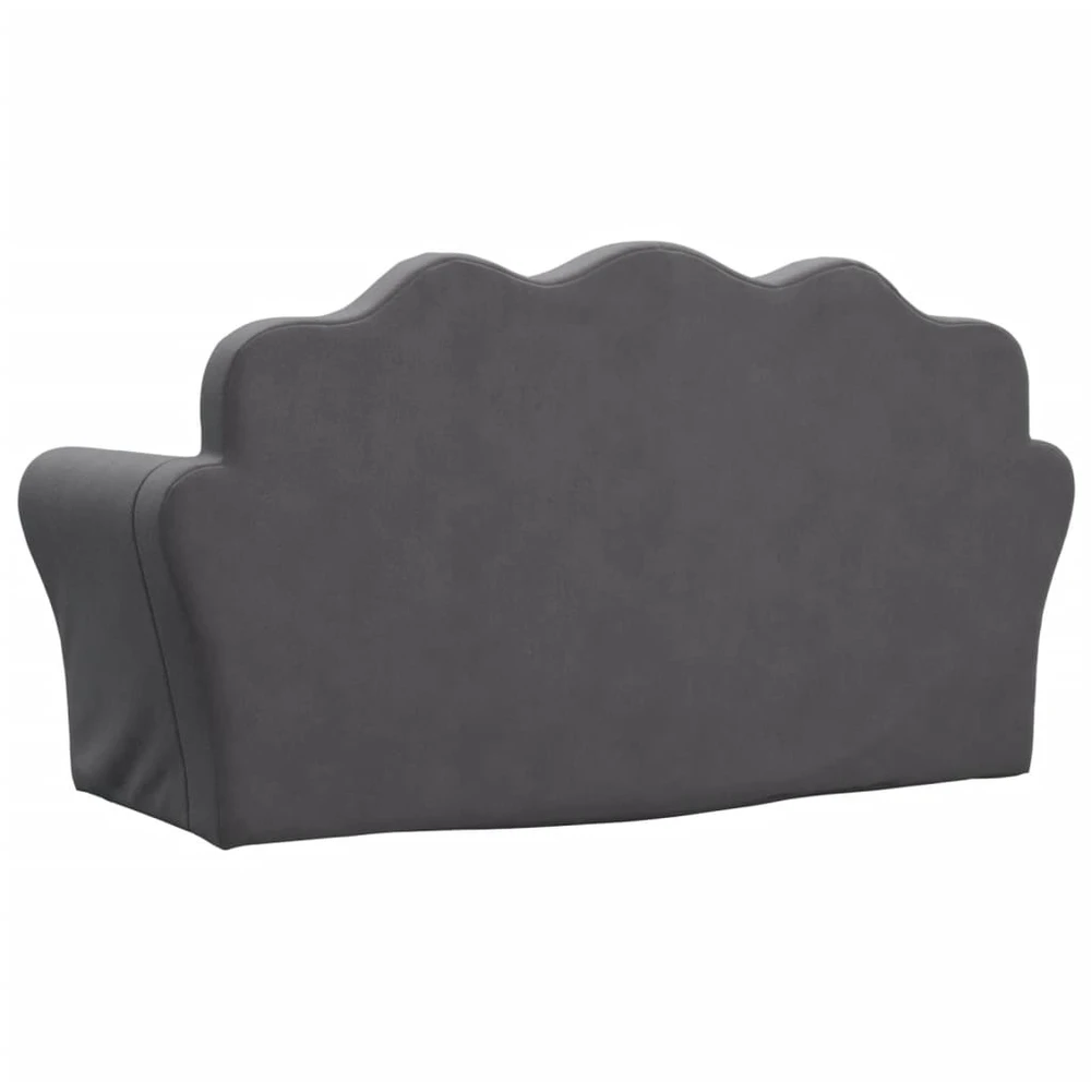 Vaikiška dvivietė sofa-lova, antracito, minkštas pliušas