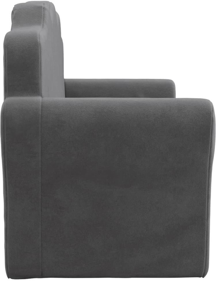 Vaikiška dvivietė sofa-lova, antracito, minkštas pliušas