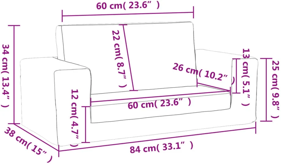 Vaikiška dvivietė sofa-lova, antracito, minkštas pliušas