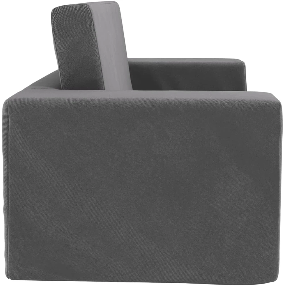 Vaikiška dvivietė sofa-lova, antracito, minkštas pliušas