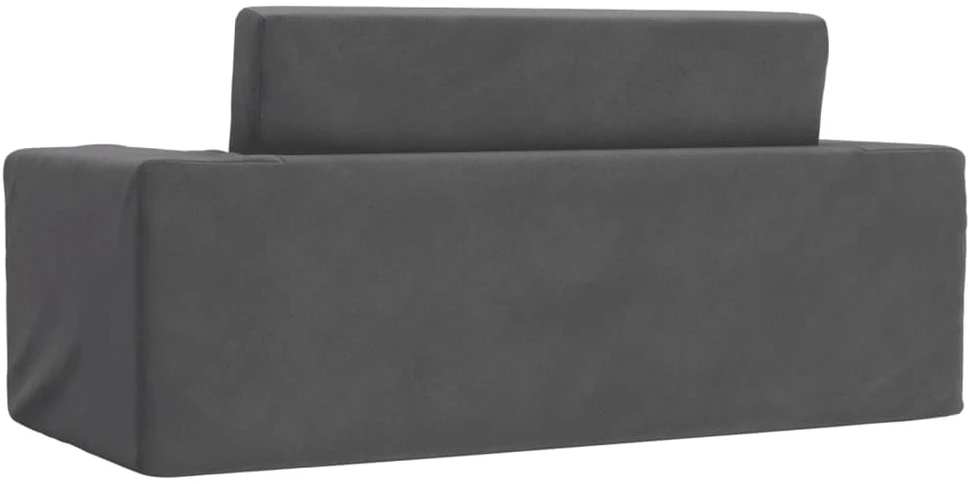 Vaikiška dvivietė sofa-lova, antracito, minkštas pliušas