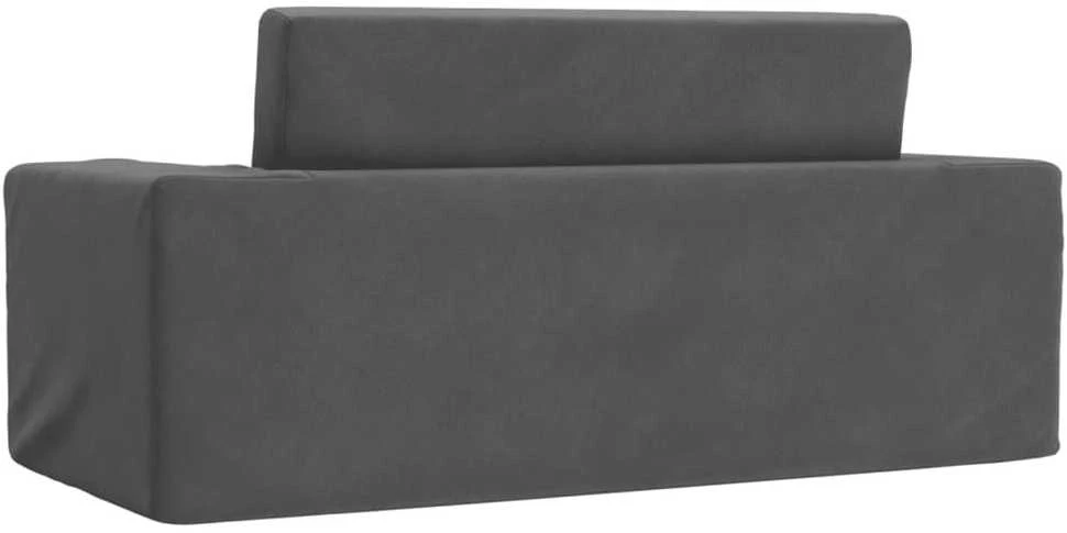 Vaikiška dvivietė sofa-lova, antracito, minkštas pliušas