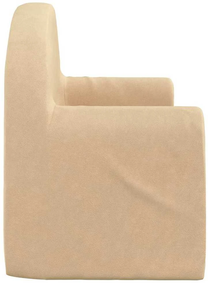 Vaikiška dvivietė sofa-lova, kreminės spalvos, minkštas pliušas