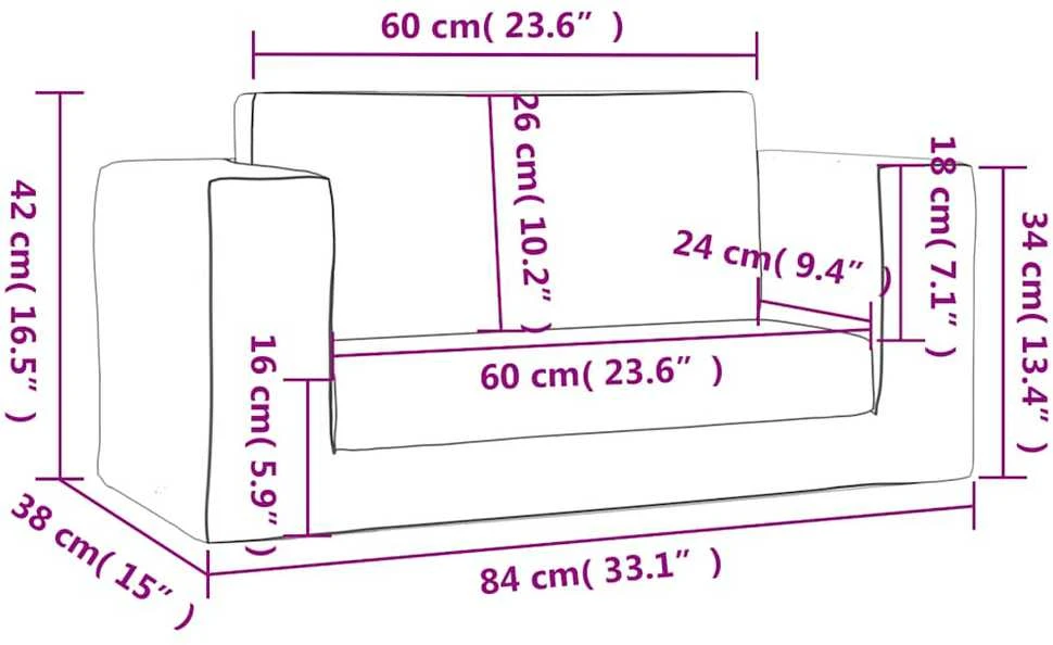 Vaikiška dvivietė sofa-lova, kreminės spalvos, minkštas pliušas