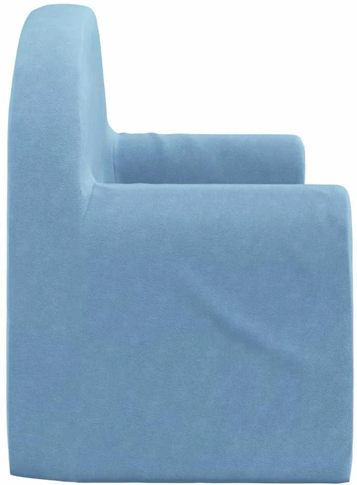 Vaikiška dvivietė sofa-lova, mėlynos spalvos, minkštas pliušas