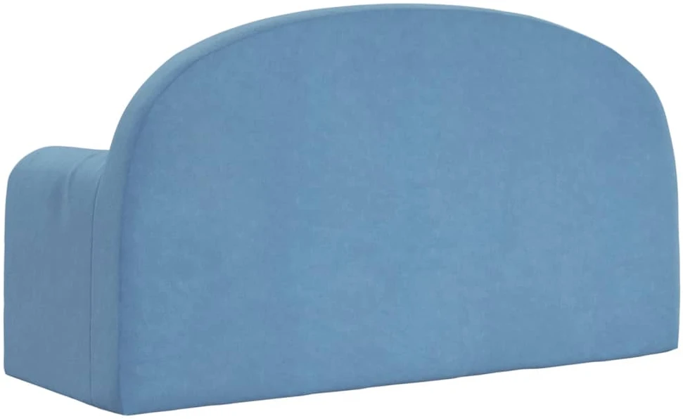 Vaikiška dvivietė sofa-lova, mėlynos spalvos, minkštas pliušas