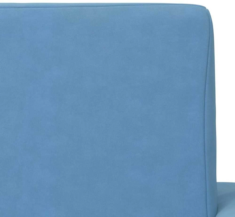 Vaikiška dvivietė sofa-lova, mėlynos spalvos, minkštas pliušas