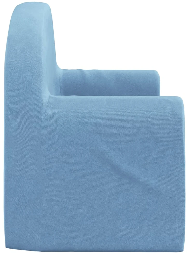 Vaikiška dvivietė sofa-lova, mėlynos spalvos, minkštas pliušas