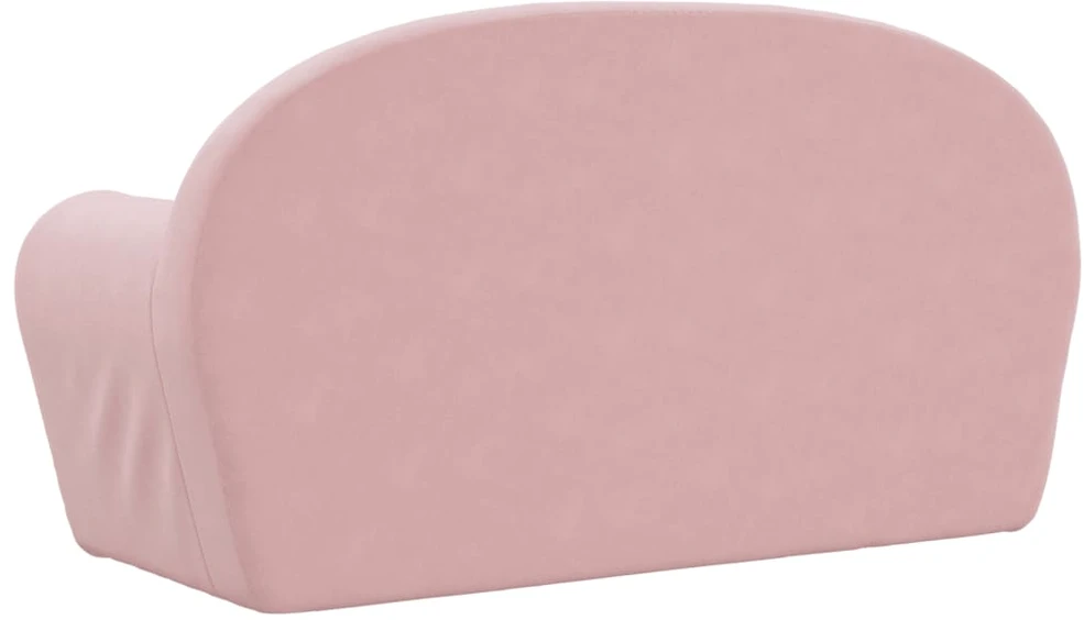 Vaikiška dvivietė sofa-lova, rožinės spalvos, minkštas pliušas