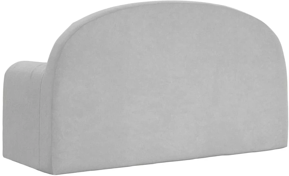 Vaikiška dvivietė sofa-lova, šviesiai pilka, minkštas pliušas