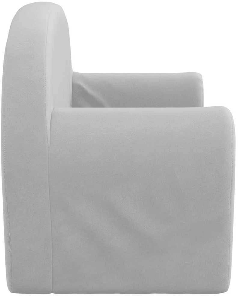 Vaikiška dvivietė sofa-lova, šviesiai pilka, minkštas pliušas