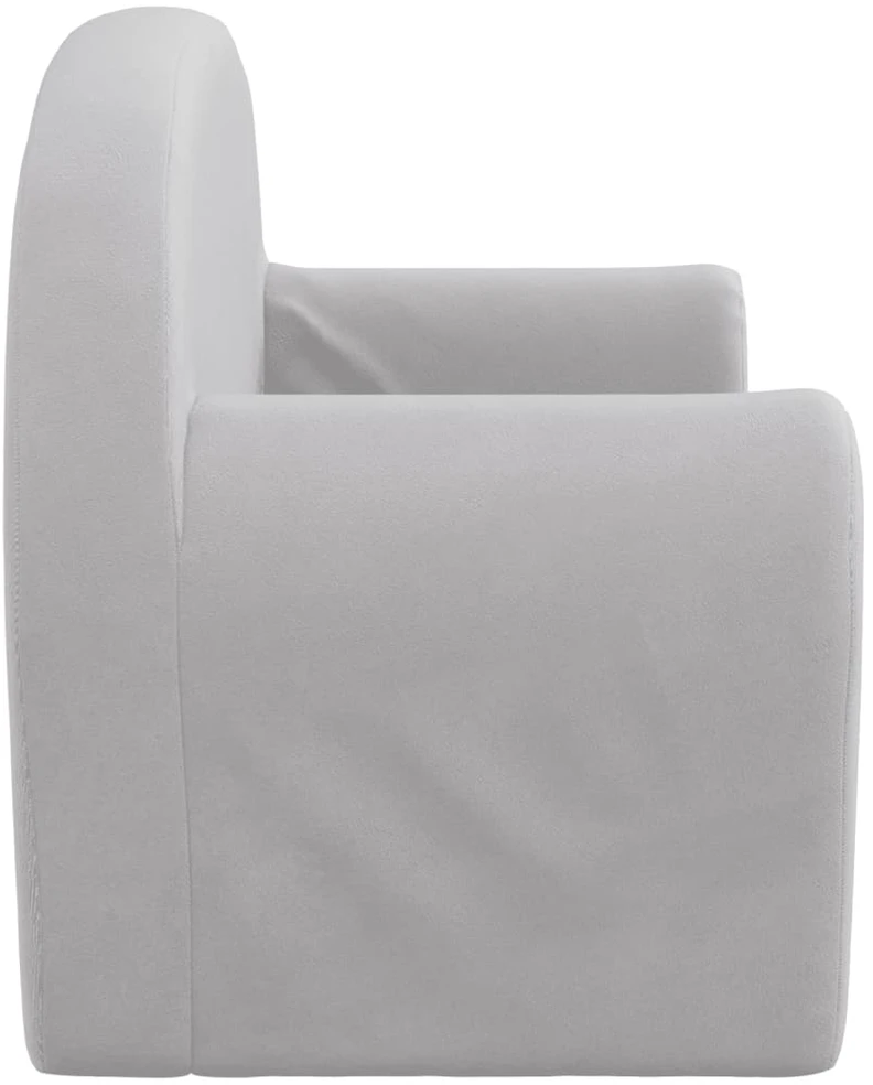 Vaikiška dvivietė sofa-lova, šviesiai pilka, minkštas pliušas