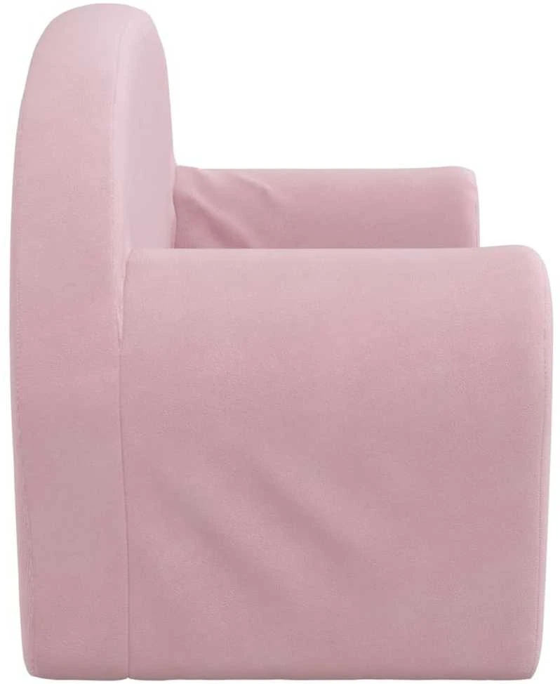 Vaikiška dvivietė sofa, rožinės spalvos, minkštas pliušas