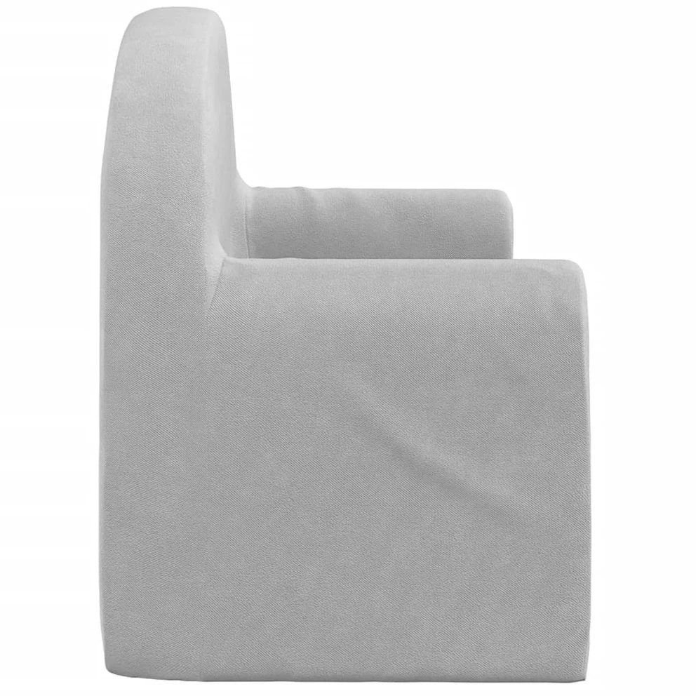 Vaikiška dvivietė sofa, šviesiai pilka, minkštas pliušas