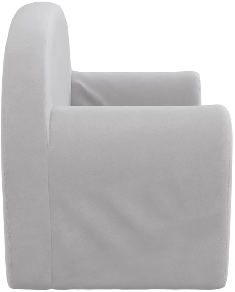 Vaikiška dvivietė sofa, šviesiai pilka, minkštas pliušas