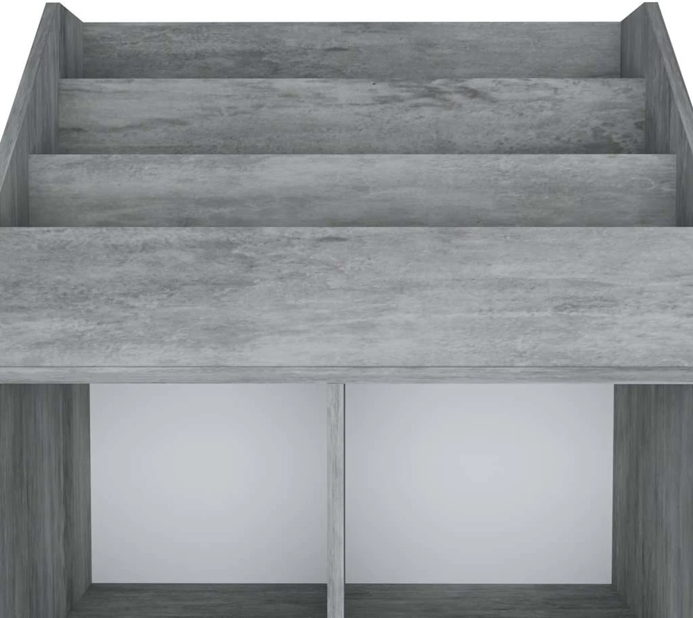 Vaikiška lentyna žurnalams, betono pilka, 71x30x114cm, mediena