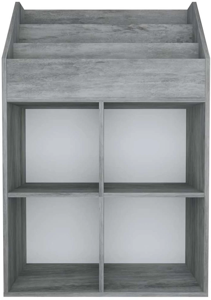 Vaikiška lentyna žurnalams, betono pilka, 71x30x114cm, mediena
