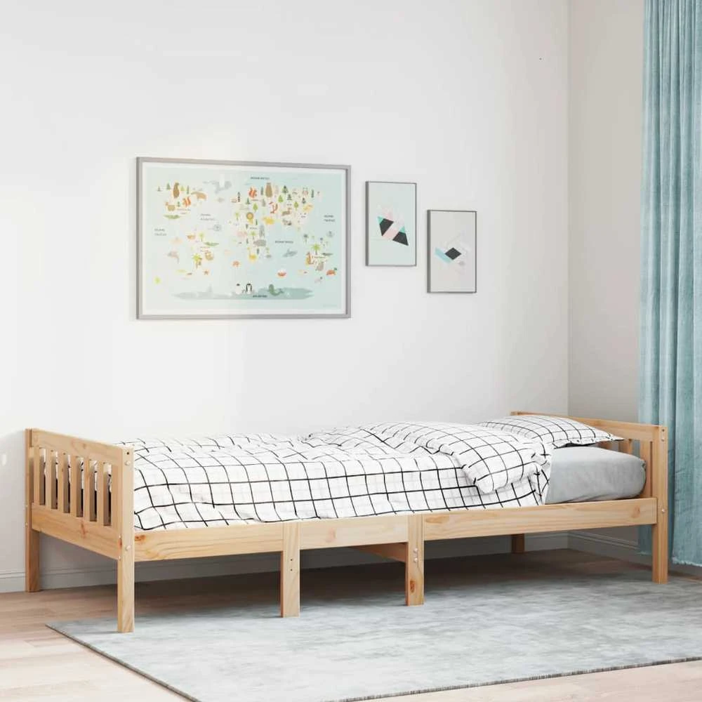 Vaikiška lova be čiužinio, 75x190cm, pušies medienos masyvas