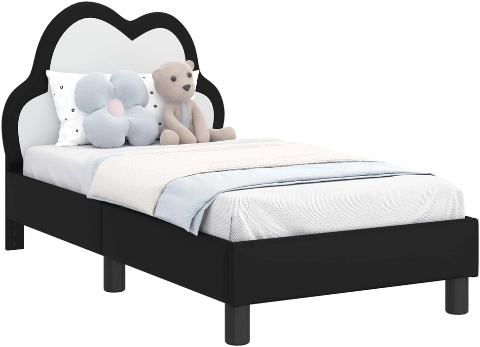 Lova Vaikiška Lovo Rėmas su Galvūgaliu Juoda 70 x 140 cm PU
