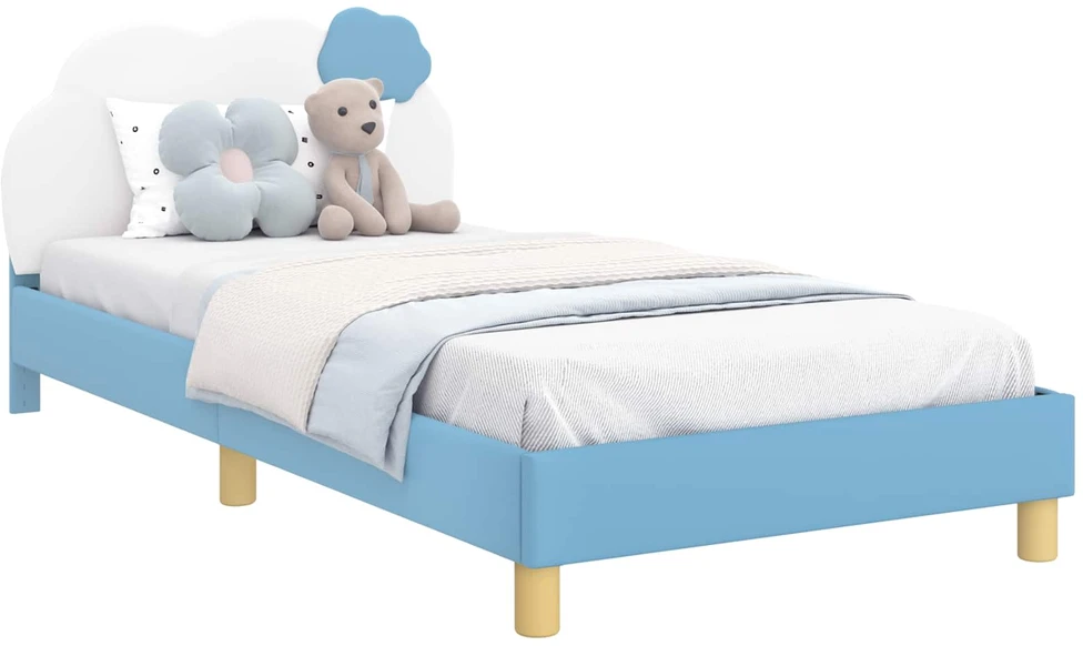Lova Vaikiška lovos konstrukcija su galvūgaliu Mėlyna 80 x 200 cm PU