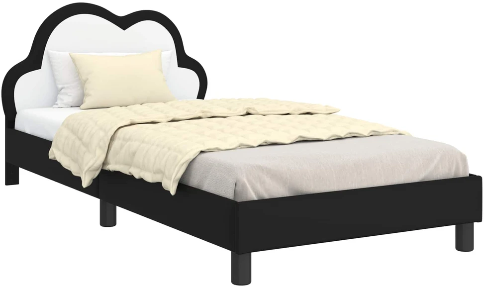 Lova Vaikiška lovos konstrukcija su galvūgaliu Juoda 90 x 190 cm PU