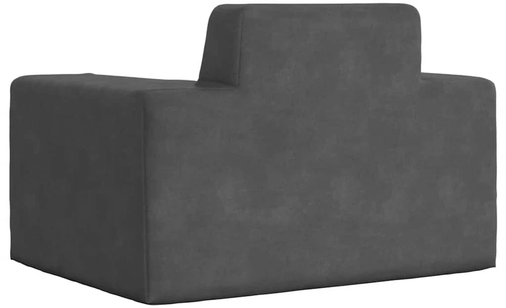 Vaikiška sofa, antracito spalvos, minkštas pliušas