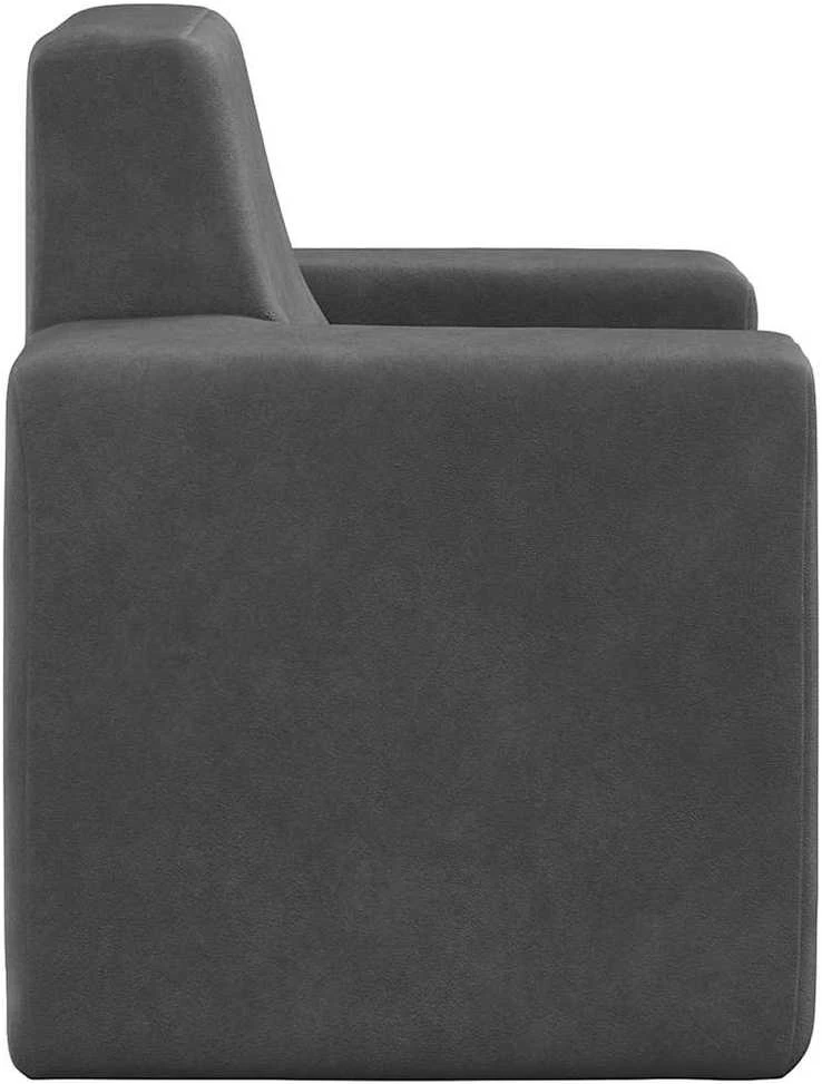 Vaikiška sofa, antracito spalvos, minkštas pliušas