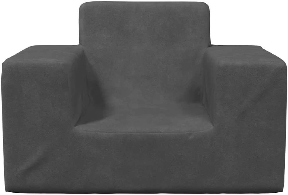 Vaikiška sofa, antracito spalvos, minkštas pliušas