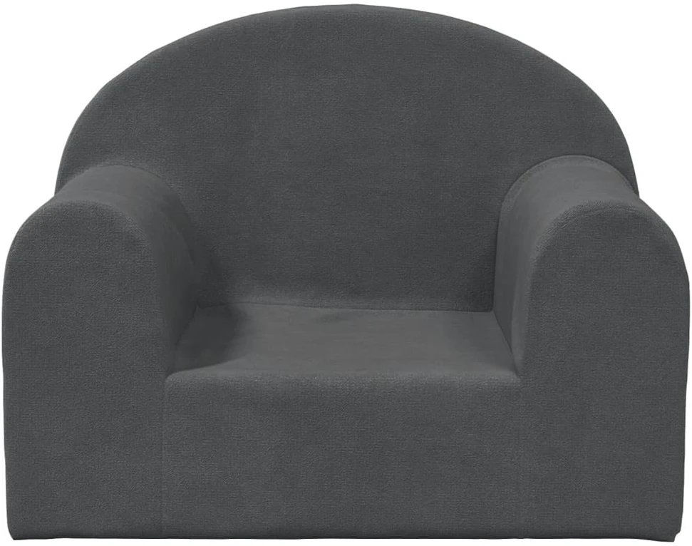 Vaikiška sofa, antracito spalvos, minkštas pliušas