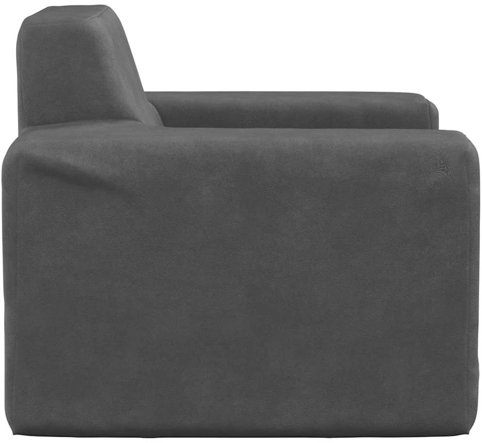 Vaikiška sofa, antracito spalvos, minkštas pliušas