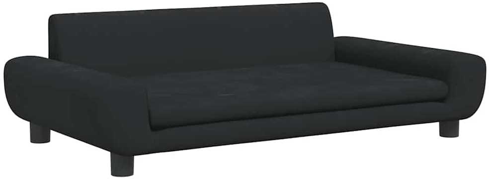 Vaikiška sofa, juodos spalvos, 100x54x33cm, aksomas